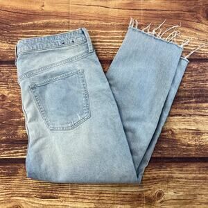 Gap Women’s Slim Boyfriend Jeans Size 16/33R Light Wash Distressed Denim